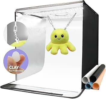 24x24 inch LED Photo Light Box with Clips and Clay