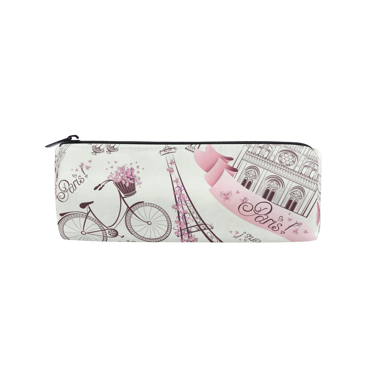 Floral Eiffel Tower Pencil Case and Makeup Bag