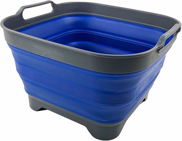 10L Collapsible Dishpan with Drain Plug