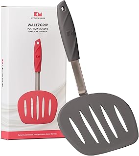 Flexible silicone pancake spatula with stainless steel core