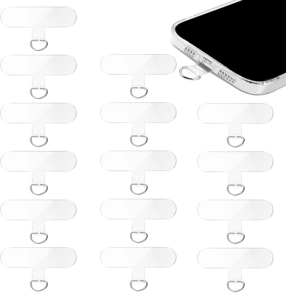 15 Tether Tabs for Cell Phones with Metal Ring
