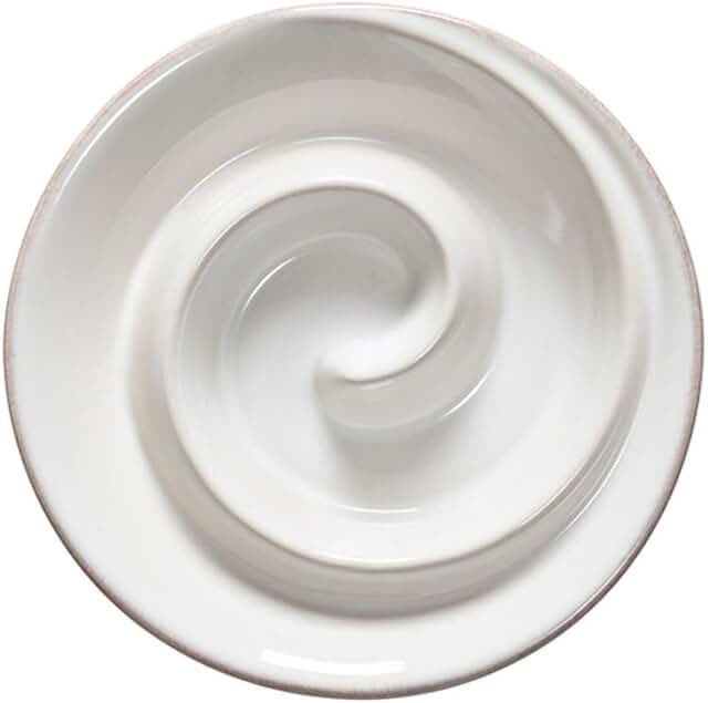 6-inch White Ceramic Spiral Appetizer Dish