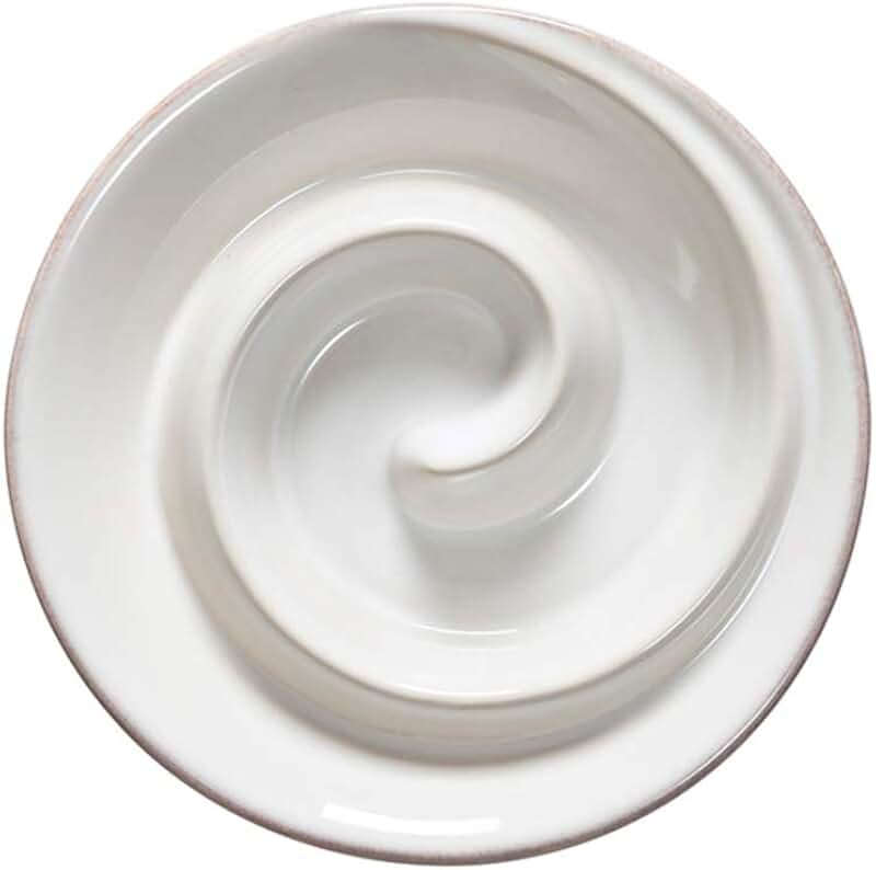 6-inch White Ceramic Spiral Appetizer Dish