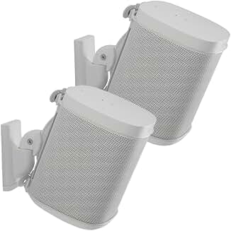 Adjustable Wall Mounts for Small Speakers, White