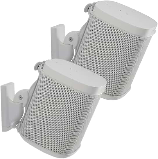 Adjustable Wall Mounts for Small Speakers, White