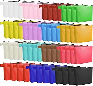 Set of 60 Multi-Purpose Canvas Makeup Bags, 15 Colors