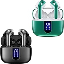 Black and Green True Wireless Earbuds with Charging Case
