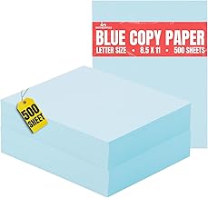Blue 8.5 x 11 Colored Copy Paper, 20lb, 500 Sheets