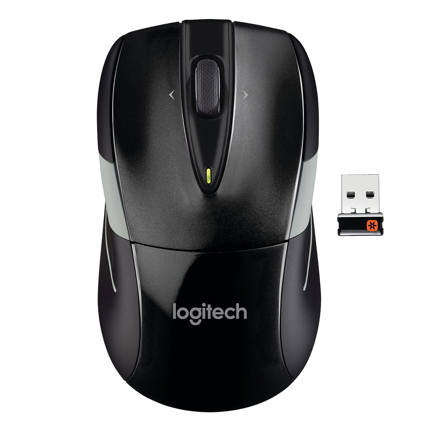 M525 Wireless Mouse - Long 3 Year Battery Life, Ergonomic Shape for Right or Left Hand Use, Micro-Precision Scroll Wheel, and USB Unifying Receiver for Computers and Laptops, Black/Gray