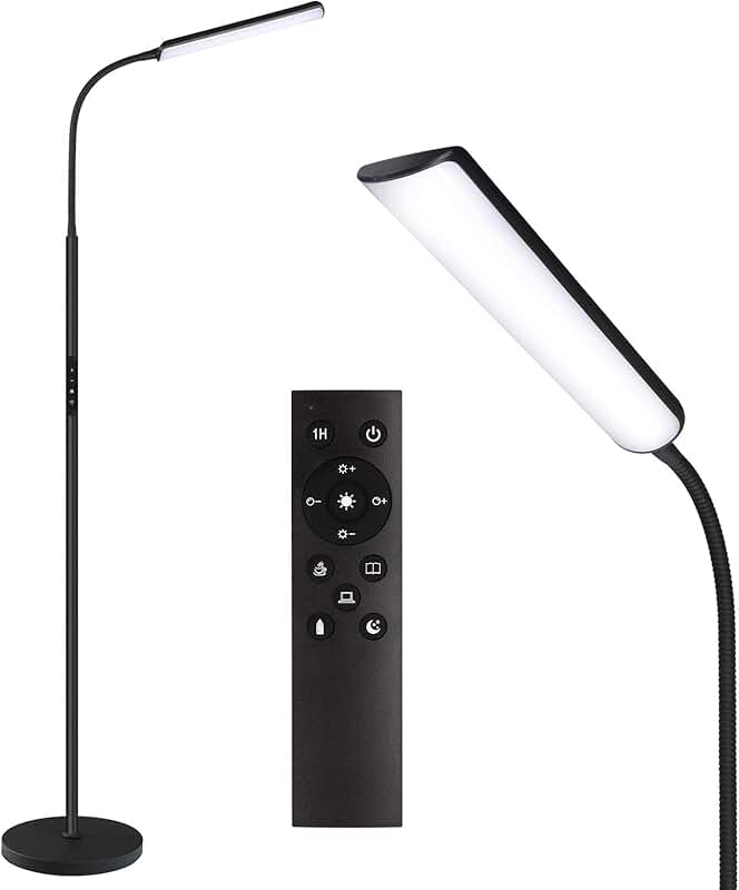 Bright 15W LED Floor Lamp with Adjustable Color and Brightness