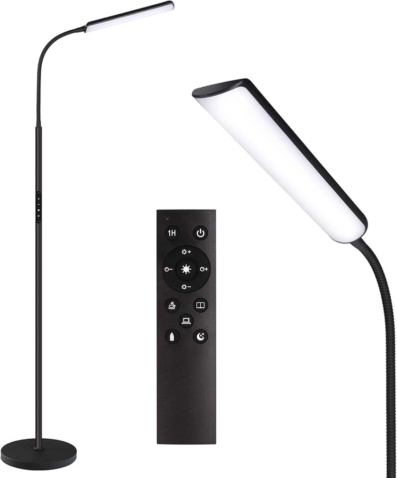 Bright 15W LED Floor Lamp with Adjustable Color and Brightness