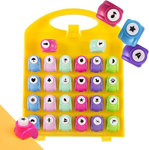 Set of 26 mini paper hole punches for crafts and scrapbooking