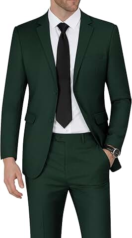 Men's Slim Fit 2-Piece Suit for Formal Events