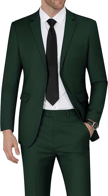 Men's Slim Fit 2-Piece Suit for Formal Events