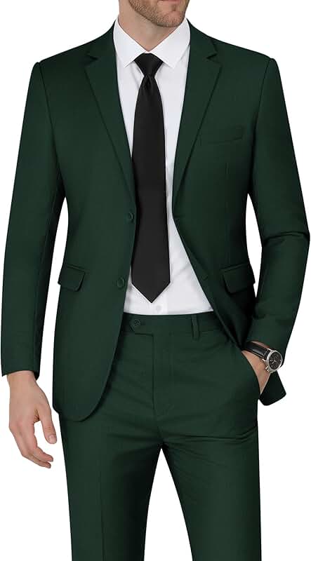 Men's Slim Fit 2-Piece Suit for Formal Events