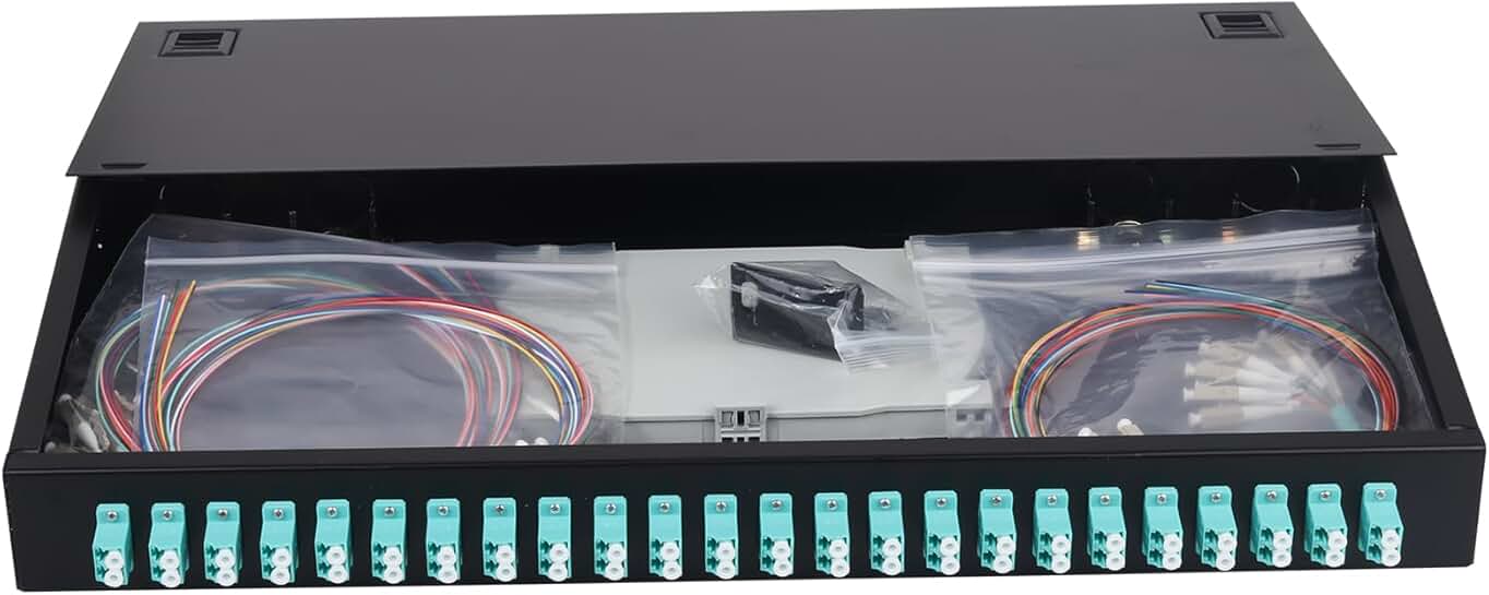 48-Core Fiber Enclosure with Splice Trays for 19" Racks