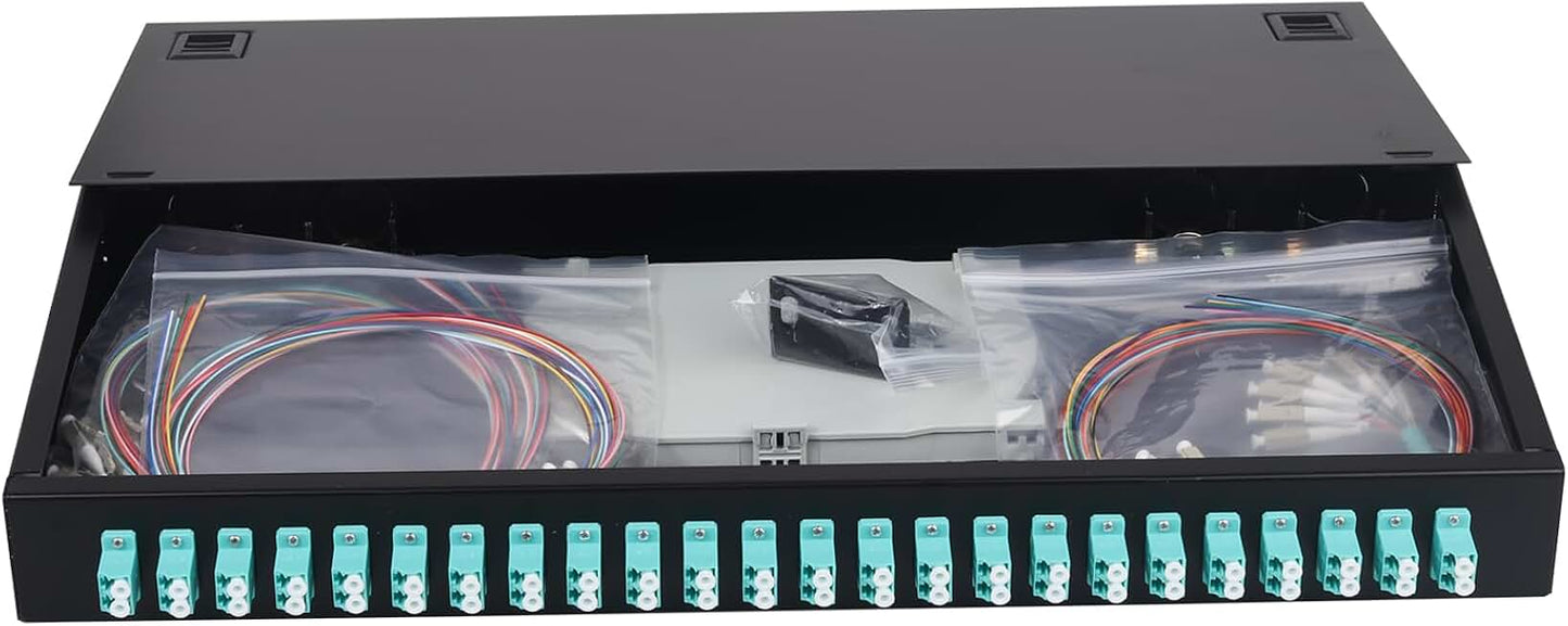 48-Core Fiber Enclosure with Splice Trays for 19" Racks