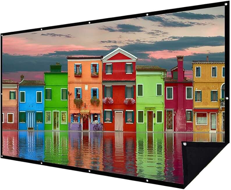 150-inch double layer projection screen for indoor and outdoor use