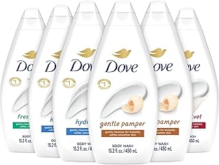 Six 15.2 oz Body Washes for Hydrating and Gentle Care