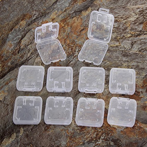 10-Pack Clear Plastic Memory Card Cases