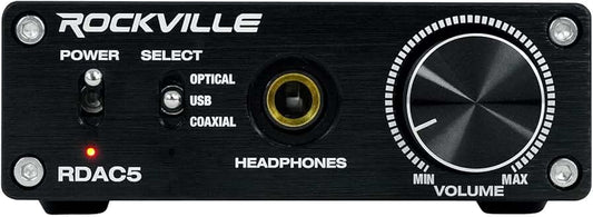 Digital to Analog Converter with USB, Optical, Coax, RCA, and Headphone Amp