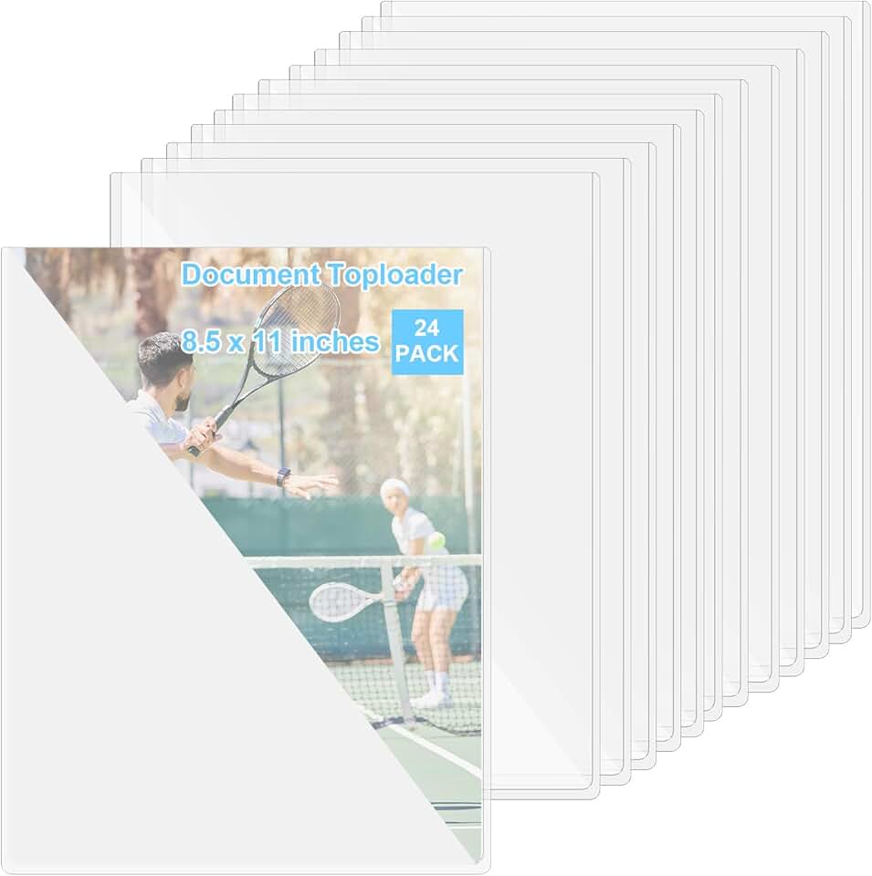 24 Pack Plastic Sheet Protectors for 8.5 x 11 Documents
