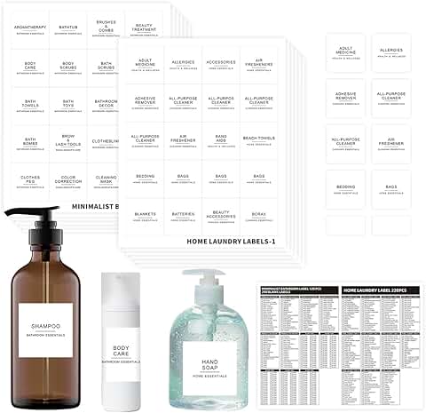 540 Waterproof Labels for Bathroom and Laundry Organization