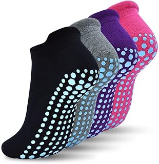 Non-Slip Pilates Grip Socks for Women, 2/4 Pairs