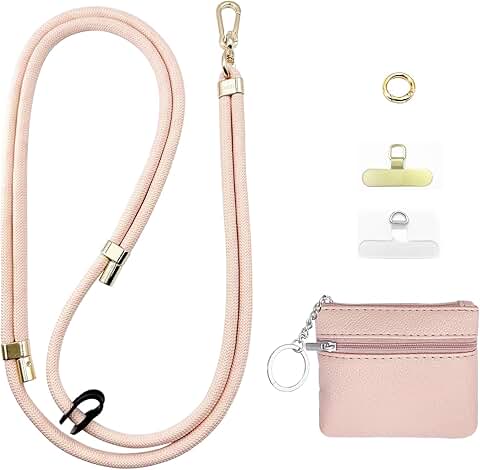 Adjustable Phone Lanyard with Wallet and Charm