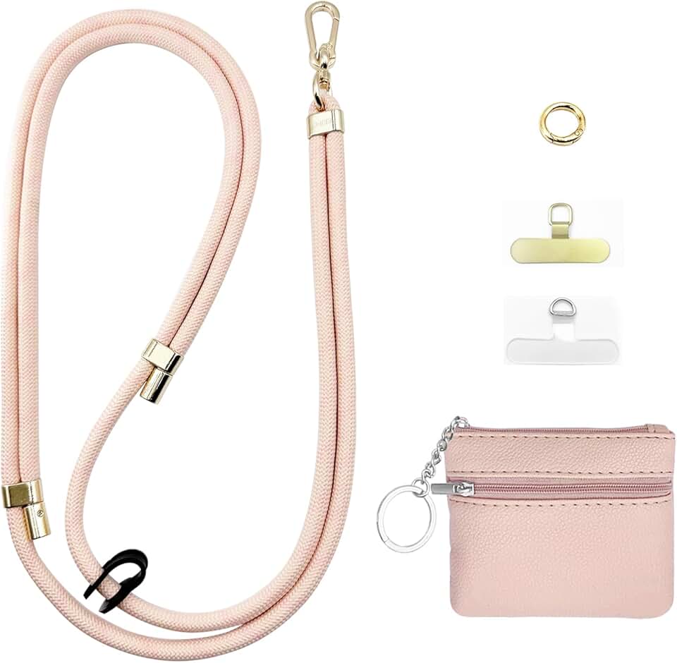 Adjustable Phone Lanyard with Wallet and Charm