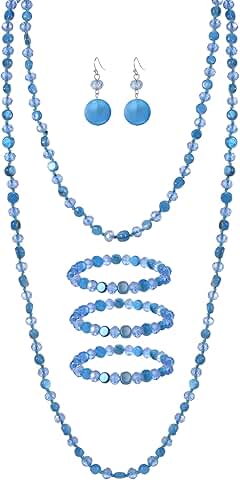 Infinity Wrap Jewelry Set with Necklace, Earrings, and Bracelet
