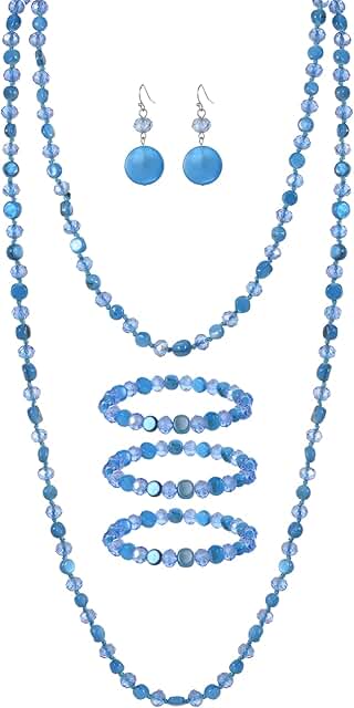 Infinity Wrap Jewelry Set with Necklace, Earrings, and Bracelet