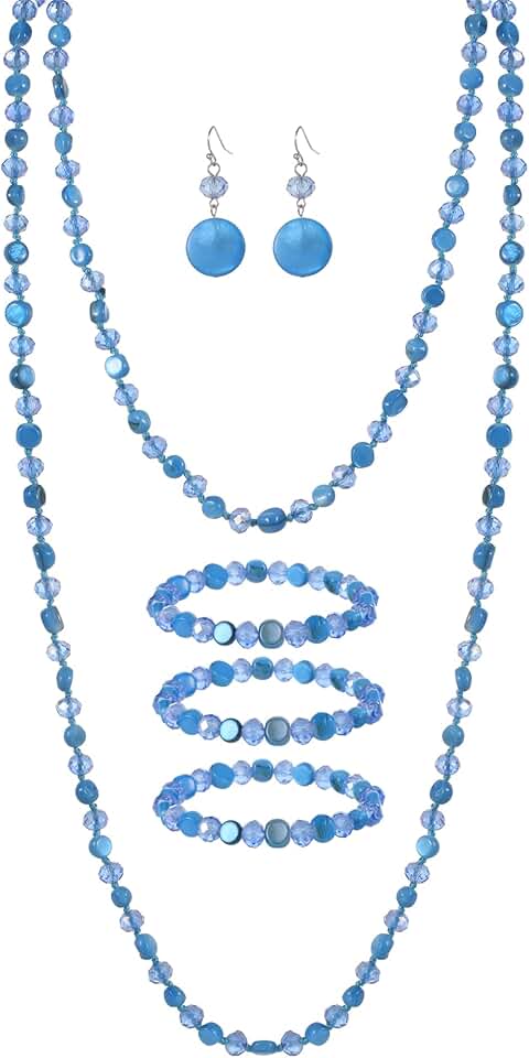 Infinity Wrap Jewelry Set with Necklace, Earrings, and Bracelet