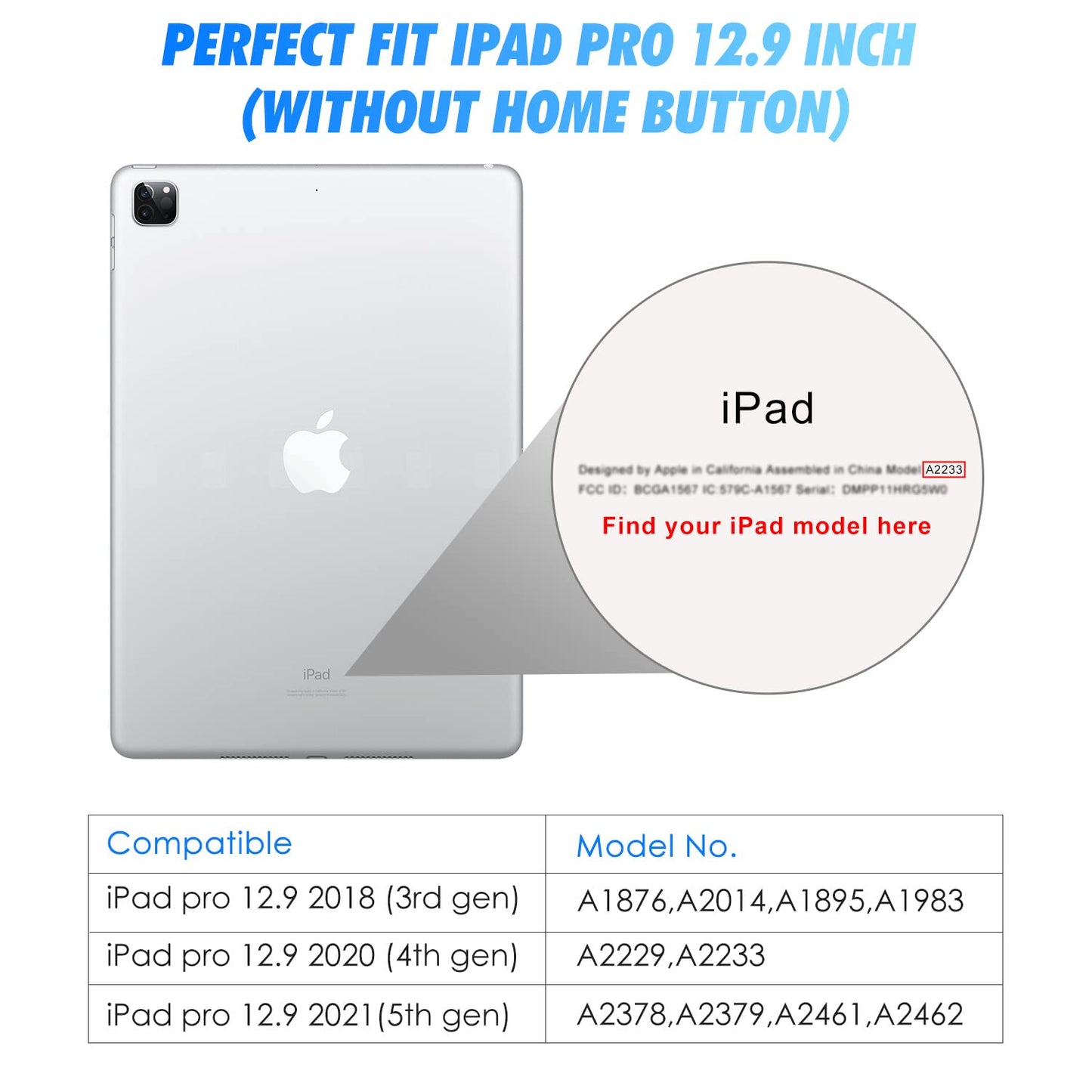 2 Pack Screen Protector Compatible with iPad Pro 12.9 Inch without Home Button, Tempered Glass Screen Protector Work with Face ID