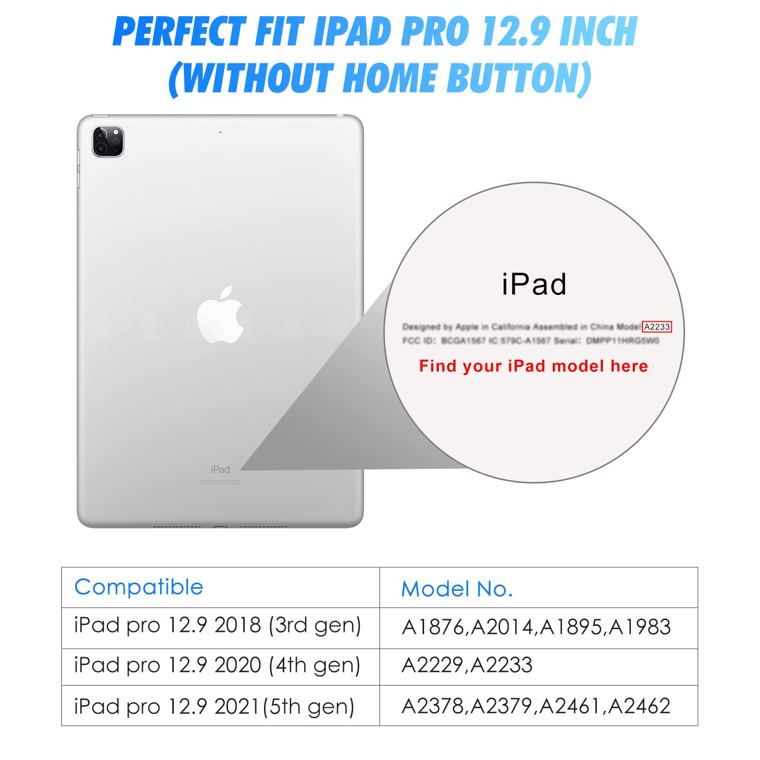 2 Pack Screen Protector Compatible with iPad Pro 12.9 Inch without Home Button, Tempered Glass Screen Protector Work with Face ID