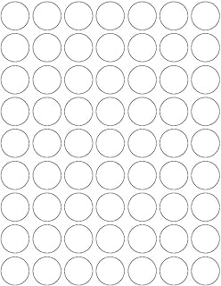 White 1-Inch Round Printable Sticker Sheets, 5 Sheets