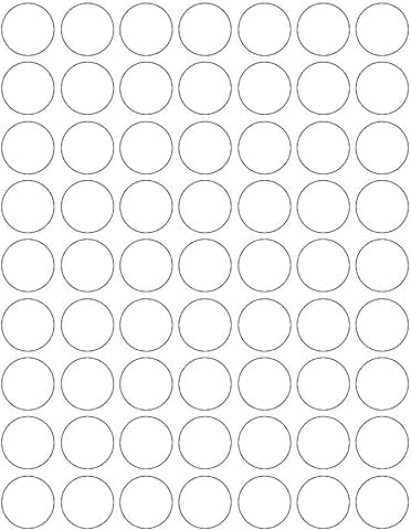 White 1-Inch Round Printable Sticker Sheets, 5 Sheets