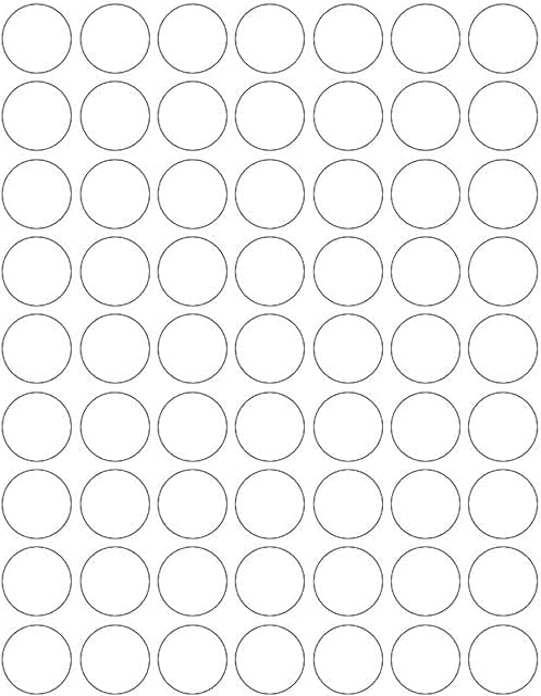 White 1-Inch Round Printable Sticker Sheets, 5 Sheets
