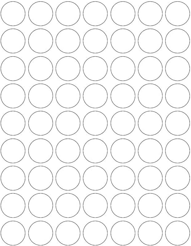 White 1-Inch Round Printable Sticker Sheets, 5 Sheets