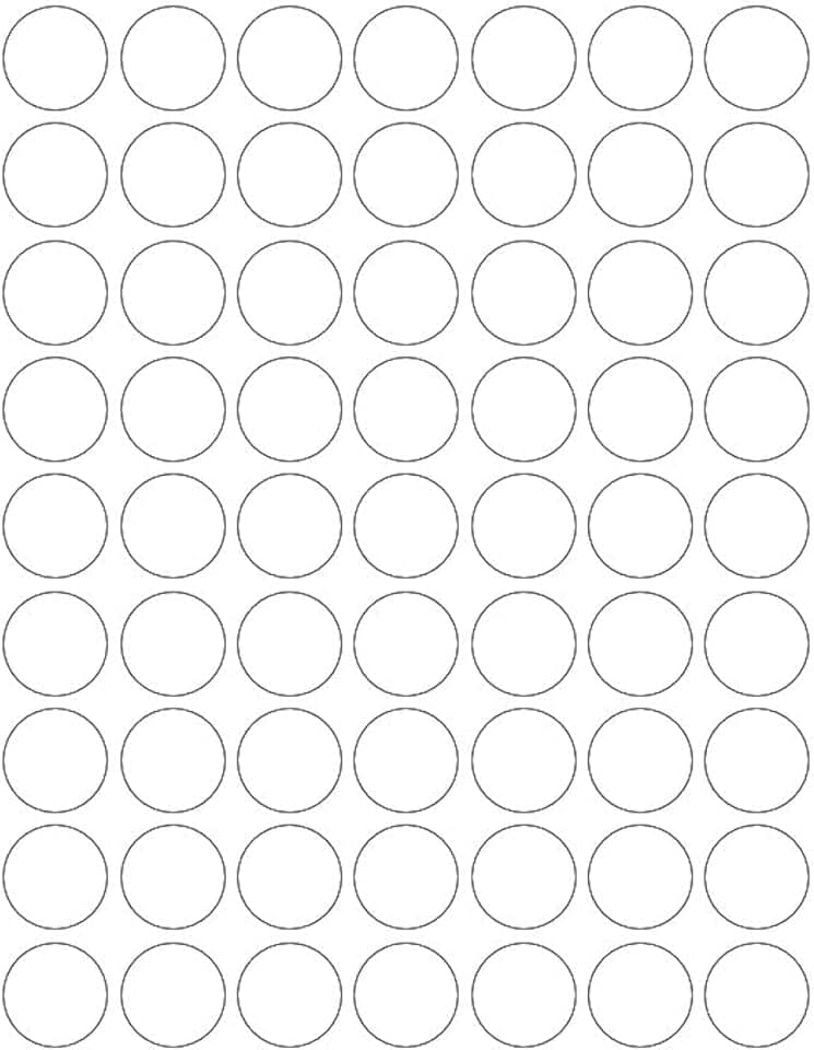 White 1-Inch Round Printable Sticker Sheets, 5 Sheets