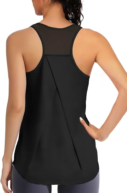 Women's Racerback Workout Tank Top, Small, Black