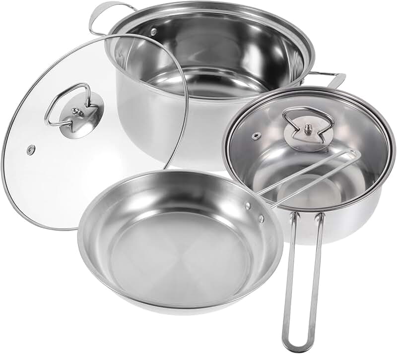 Stainless Steel Cookware Set with Lids
