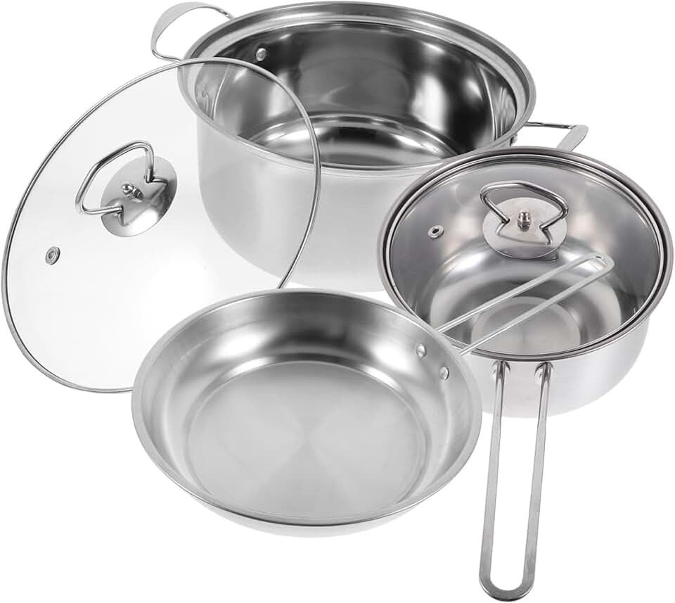 Stainless Steel Cookware Set with Lids