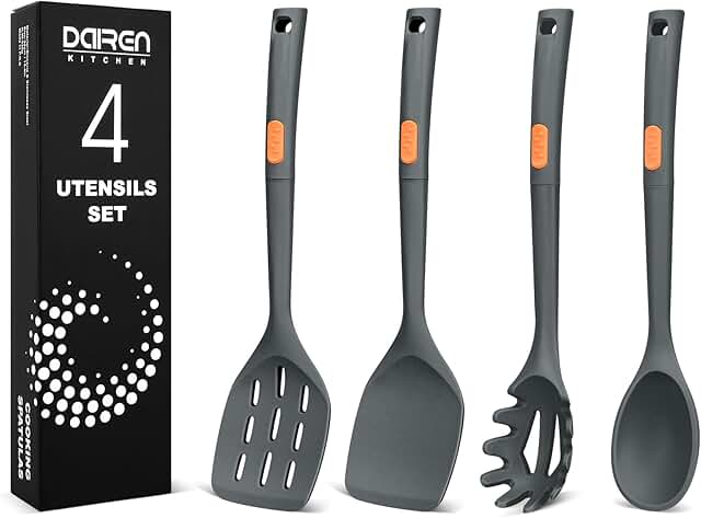 Silicone Cooking Utensil Set with Spatulas and Spoons