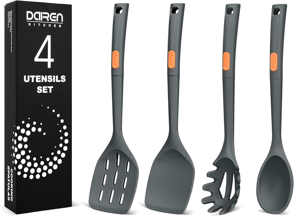 Silicone Cooking Utensil Set with Spatulas and Spoons