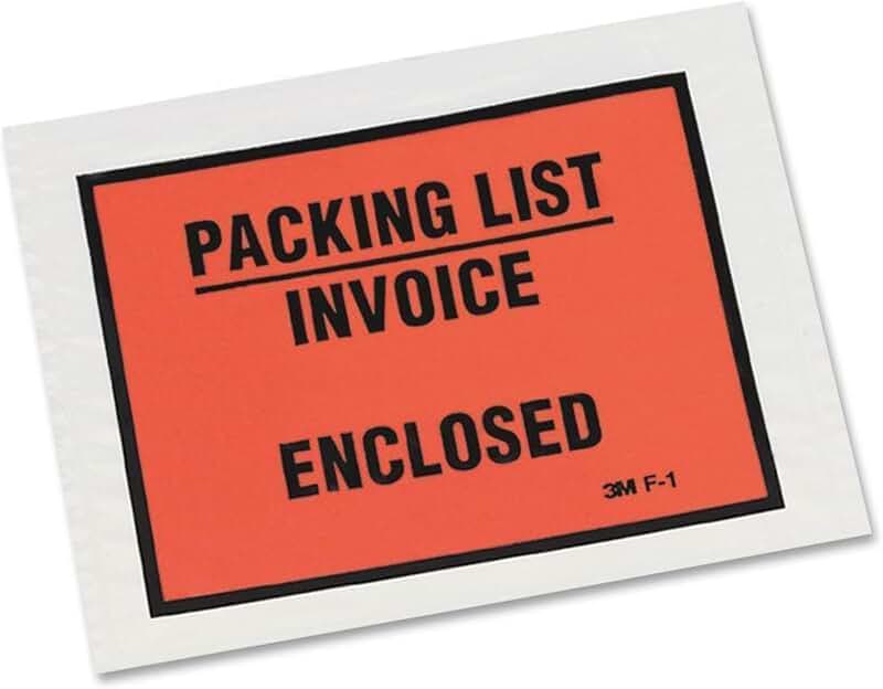 Full Print Packing List Envelope, 4.5 x 5.5 inches