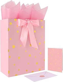 Large Pink Gift Bag with Handles and Accessories