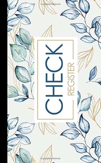 Large Print Check Register and Log Book for Two Years