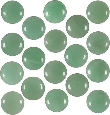 10 Half Round Green Aventurine Beads for Jewelry Making