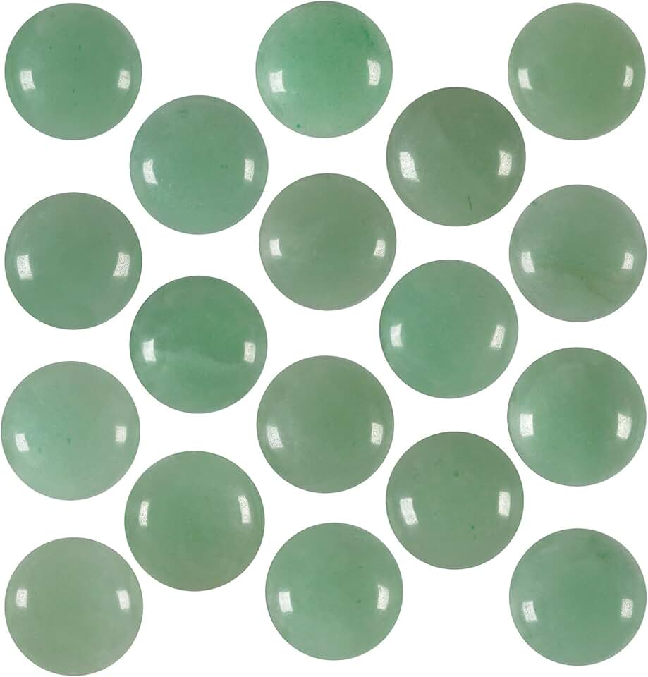 10 Half Round Green Aventurine Beads for Jewelry Making